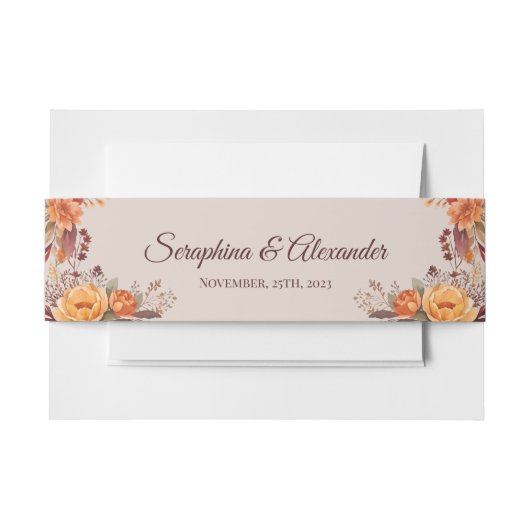 秋水色素朴フローラ結婚 招待状ベリーバンド (正面例)