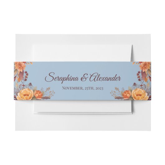 秋水色素朴フローラ結婚 招待状ベリーバンド (正面例)