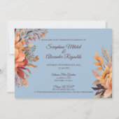 秋水色素朴フローラ結婚 招待状 (裏面)