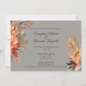 秋水色素朴フローラ結婚 招待状 (裏面)