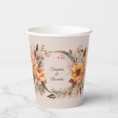 秋水色素朴フローラ結婚 紙コップ (裏面)