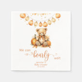 秋水色boho bear pumpkinベビーシャワー スタンダードカクテルナプキン (正面)