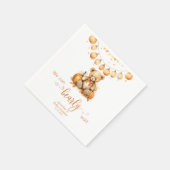 秋水色boho bear pumpkinベビーシャワー スタンダードカクテルナプキン (角)