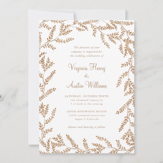 秋水葉色結婚の 招待状 (正面)