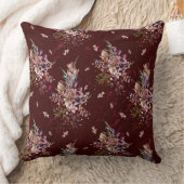 秋深いブルゴーニュ/ネイビーフローラリバーシブルピロー クッション (ブランケット)