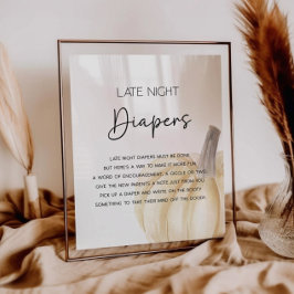 秋深夜おむつシャワーゲームポスター ポスター