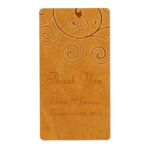 秋渦巻き秋の結婚式のラベル ラベル (正面)