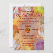 秋温鮮やか水カラー葉ブライダルシャワー 招待状 (正面)