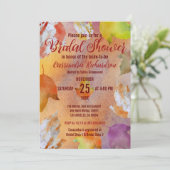 秋温鮮やか水カラー葉ブライダルシャワー 招待状 (スタンド正面)