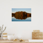秋湖反射ポスター ポスター (キッチン)