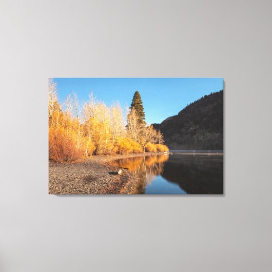 秋湖反射 キャンバスプリント (正面)