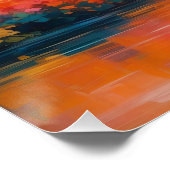 秋湖反射 – 穏やかな自然風景 ポスター (コーナー)