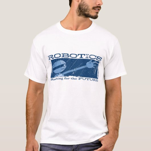 秋湖"ロボット工学!" 動揺してなTシャツ Tシャツ (正面)