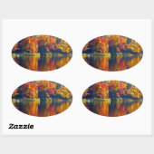 秋湖 楕円形シール (シート)