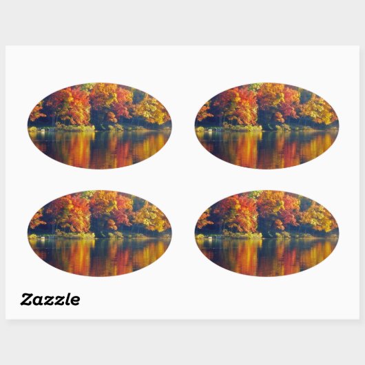 秋湖 楕円形シール (シート)