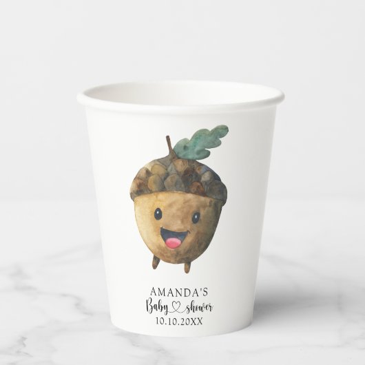 秋漫画acorn赤ちゃんシャワー 紙コップ (正面)