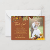 秋焼きオレンジ結婚の2枚感謝していの写真 ノートカード (正面)