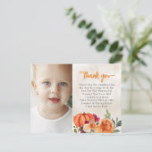 秋焼けオレンジカボチャ誕生日ありがとう ポストカード (スタンド正面)