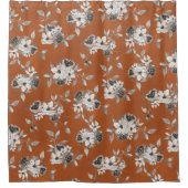 秋焼けオレンジ色フローラシャワーカーテン シャワーカーテン (正面)