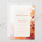 秋焼け赤モダンブライダルシャワー 招待状 (正面)