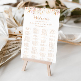 秋牧草地ワイルドフローラアルファベット座席表 ポスター