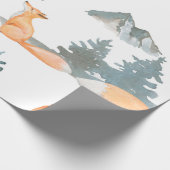 秋狐。手水絵を描色継ぎ目無し ラッピングペーパー (角)