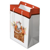 秋猫とカボチャを入れた箱 ミディアムペーパーバッグ (裏面アングル)