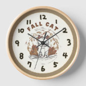 秋猫 – 猫好き-紅葉-秋Vibes 壁時計 (正面)