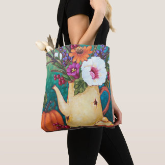 "秋生け花"の16" x16"トートバック トートバッグ