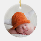 秋生まれたばかりのフォトベビーカボチャ両面ギフト セラミックオーナメント (裏面)