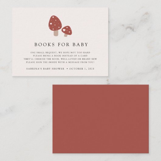 秋用きのこ本ベビー エンクロージャーカード (正面/裏面)