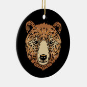 秋用のブラウンベア セラミックオーナメント (右)