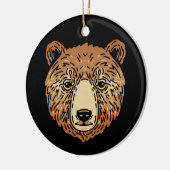 秋用のブラウンベア セラミックオーナメント (左)