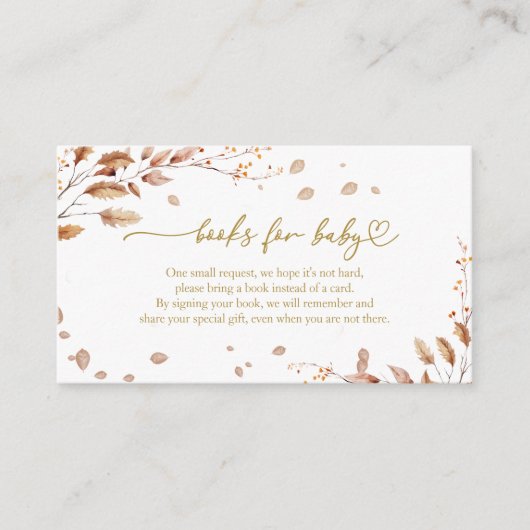 秋用ベビーシャワー本 エンクロージャーカード (正面)