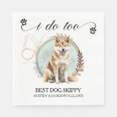 秋田あぬ犬の写真のペット結婚も スタンダードランチョンナプキン (正面)