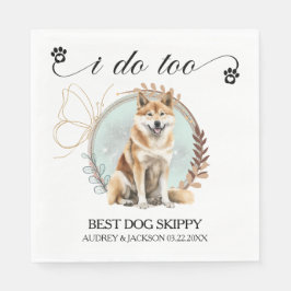秋田あぬ犬の写真のペット結婚も スタンダードランチョンナプキン