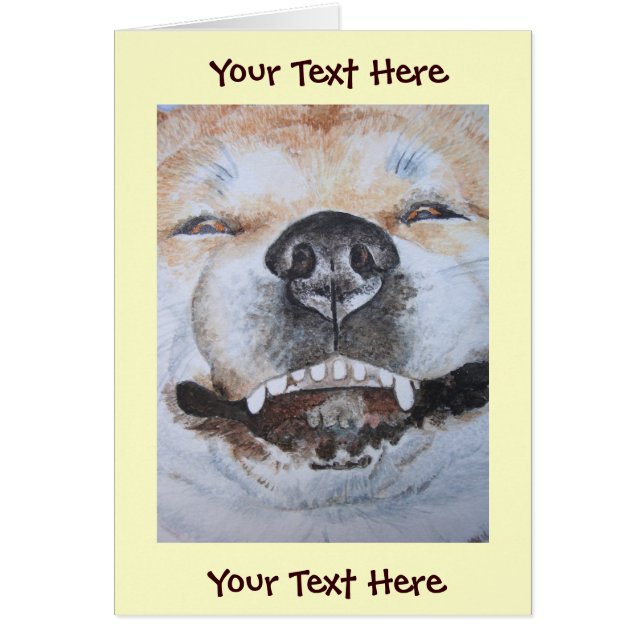 秋田おもしろいの笑顔のかわいい犬の写真 (正面)