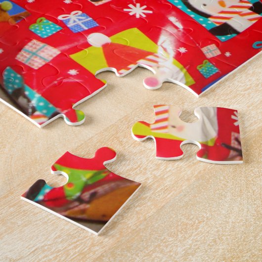 秋田おもしろいはサンタ帽かわいいクリスマス犬 ジグソーパズル (側面)