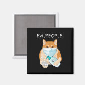 秋田おもしろい犬Ew People |犬のオーナー マグネット (正面/裏面)