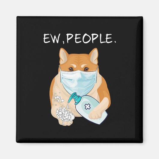 秋田おもしろい犬Ew People |犬のオーナー マグネット (正面)
