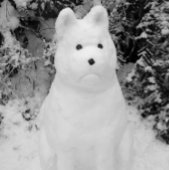 秋田おもしろい雪の雪の季節 セラミックオーナメント