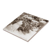 秋田おもしろい雪犬雪だるま タイル (側面)