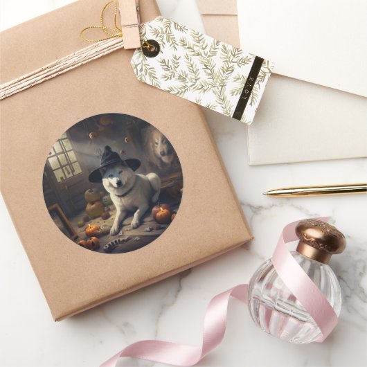 秋田かぼちゃハロウィーン怖 ラウンドシール (ギフト)