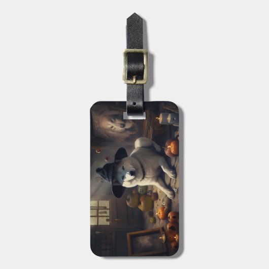 秋田かぼちゃハロウィーン怖 ラゲッジタグ (正面縦)