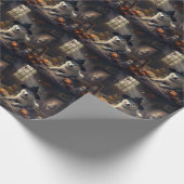 秋田かぼちゃハロウィーン怖 ラッピングペーパー (角)