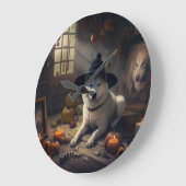 秋田かぼちゃハロウィーン怖 ラージ壁時計 (傾斜)
