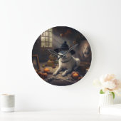 秋田かぼちゃハロウィーン怖 ラージ壁時計 (ホーム)