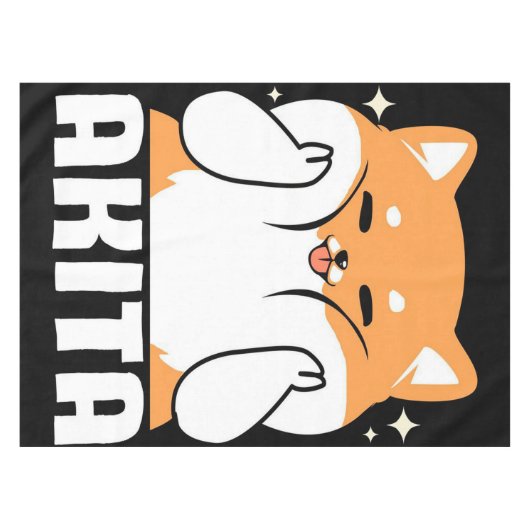 秋田かわいい犬のリビング |ギフト子供へパーティー テーブルクロス (正面(横))