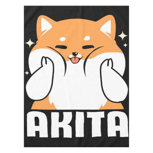 秋田かわいい犬のリビング |ギフト子供へパーティー テーブルクロス (正面)