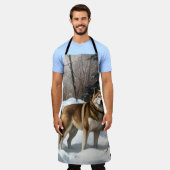 秋田が雪のクリスマスを過ごす エプロン (着用した状態)